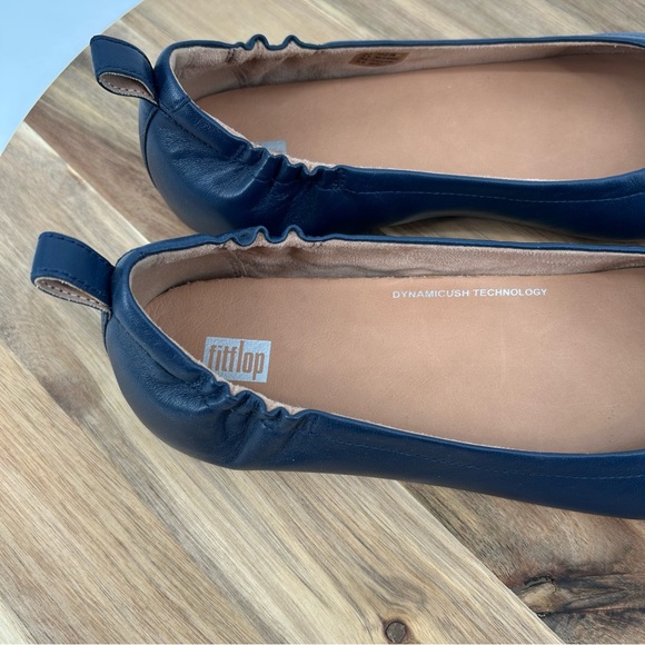 NEW FitFlop Allegro Midnight Navy Leather Ballerina Flats Size 10 - Picture 4 of 12